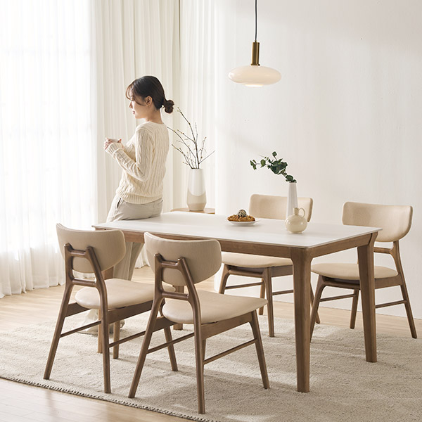 ★10%쿠폰★멜리토 포세린 통세라믹 4/6인용 식탁 테이블